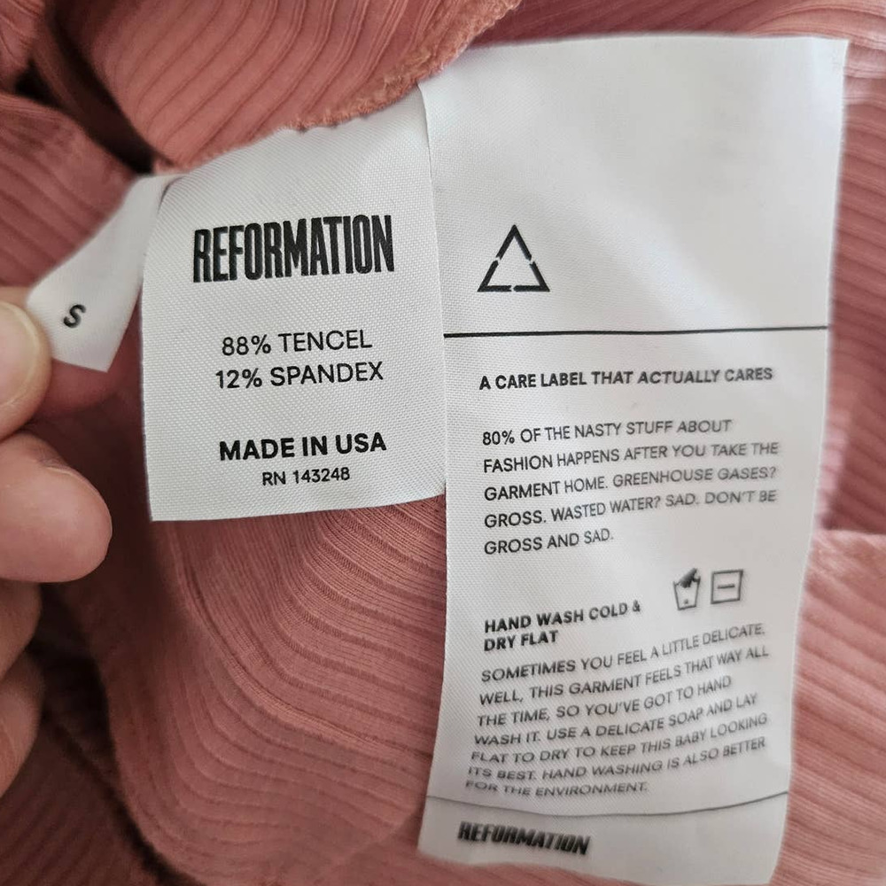 Reformation Pink Ribbed Bodysuit - Picture 5 of 5